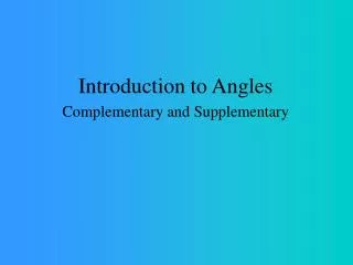 Introduction to Angles