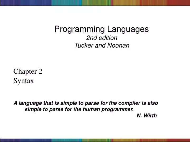 programming languages 2nd edition tucker and noonan