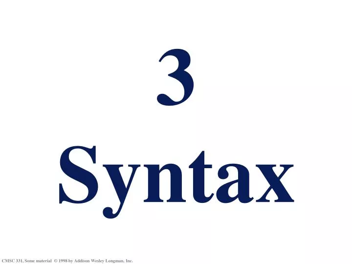 3 syntax