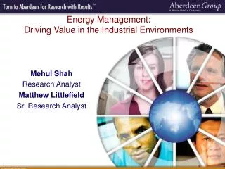 Mehul Shah Research Analyst Matthew Littlefield Sr. Research Analyst