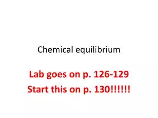 Chemical equilibrium