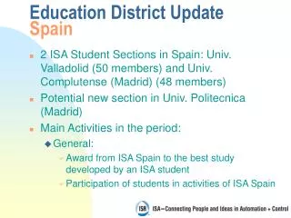 Education District Update Spain