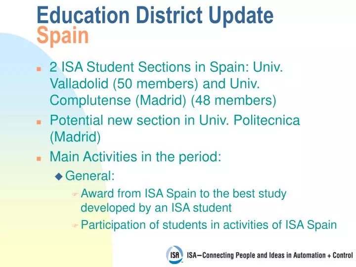 education district update spain