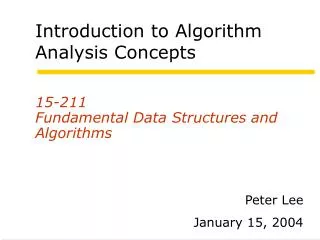 Introduction to Algorithm Analysis Concepts