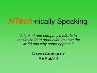 NTech - nically Speaking