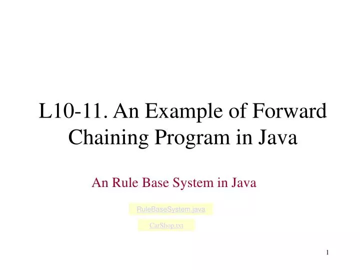 l10 11 an example of forward chaining program in java