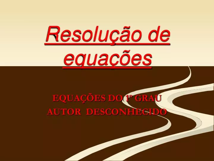 resolu o de equa es