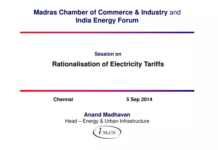 madras chamber of commerce industry and india energy forum