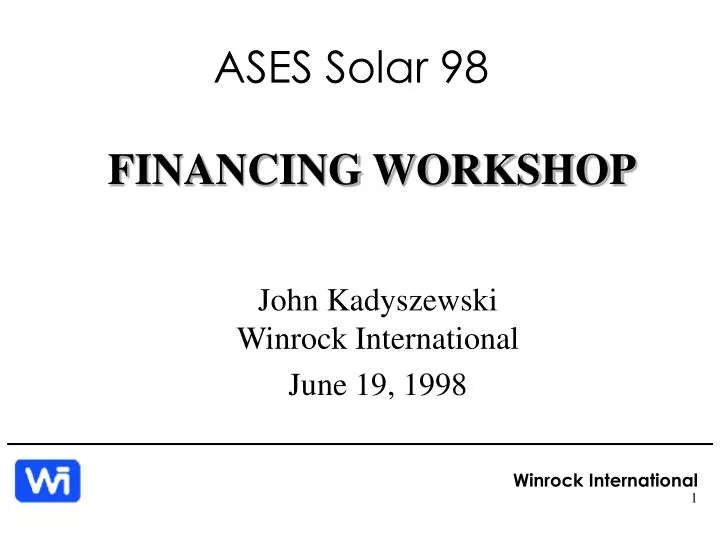 financing workshop