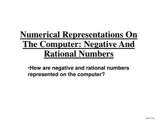 Numerical Representations On The Computer: Negative And Rational Numbers