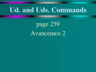 ud and uds commands