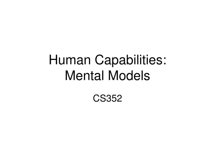 human capabilities mental models