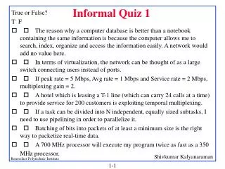 Informal Quiz 1