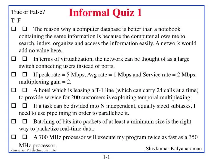 informal quiz 1