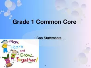 Grade 1 Common Core