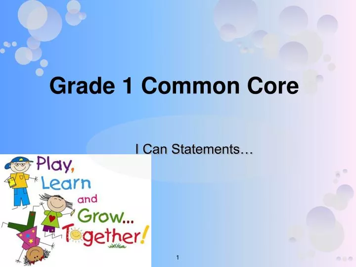 grade 1 common core