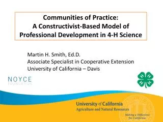 Communities of Practice: A Constructivist-Based Model of Professional Development in 4-H Science
