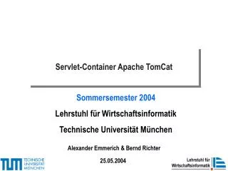 sommersemester 2004 lehrstuhl f r wirtschaftsinformatik technische universit t m nchen