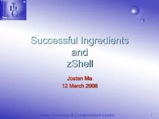 Successful Ingredients and zShell