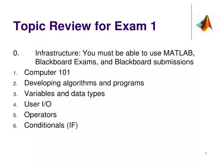topic review for exam 1
