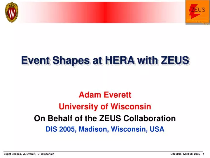 event shapes at hera with zeus