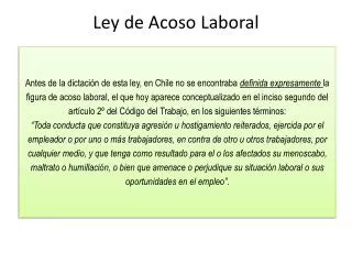 ley de acoso laboral