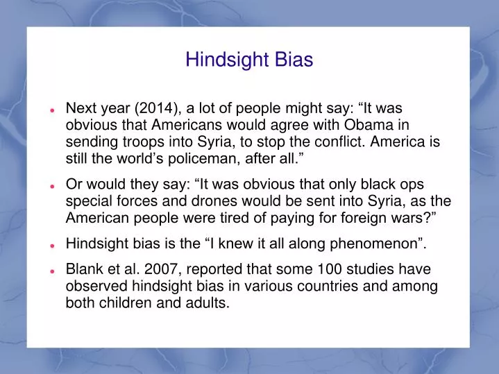 hindsight bias