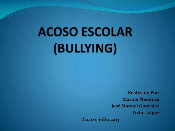 acoso escolar bullying