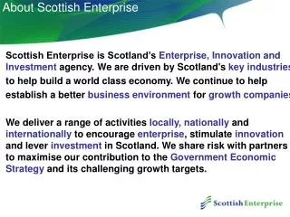 About Scottish Enterprise