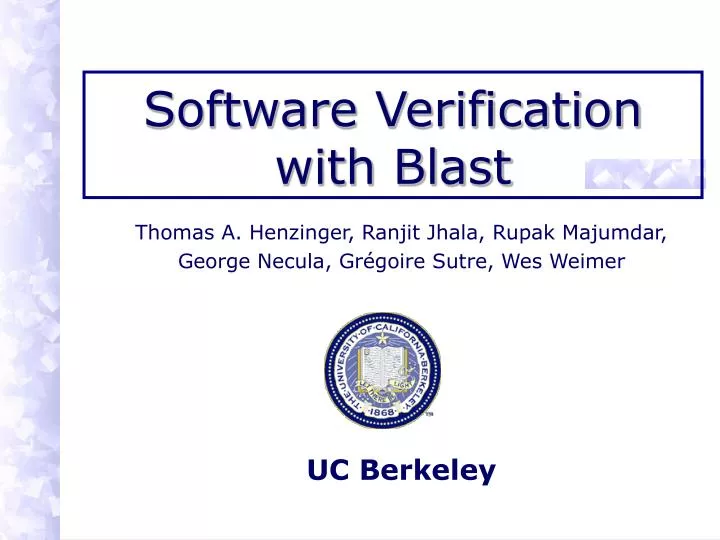 software verification with blast