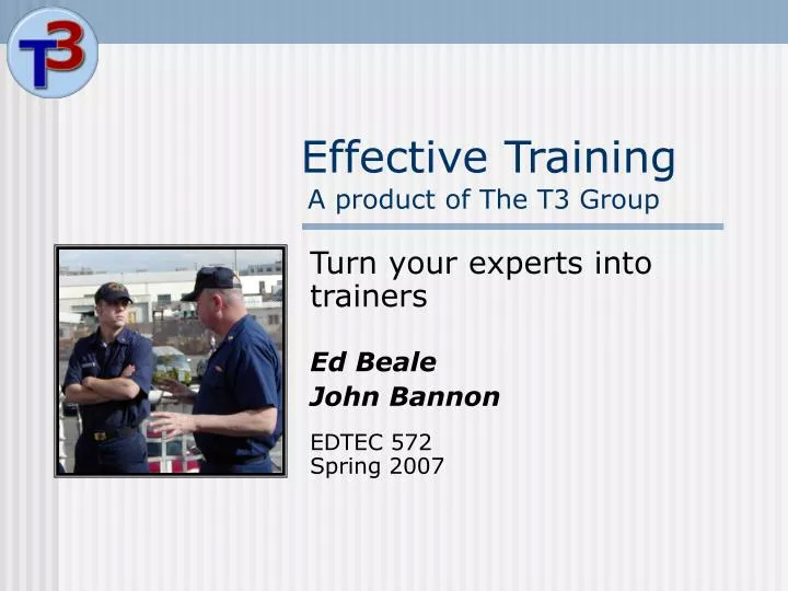 effective training a product of the t3 group