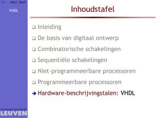 inhoudstafel