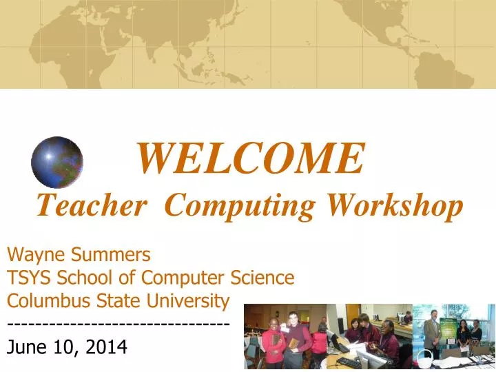 welcome teacher computing workshop