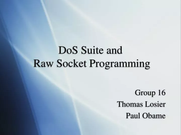 dos suite and raw socket programming