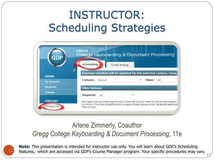 instructor scheduling strategies
