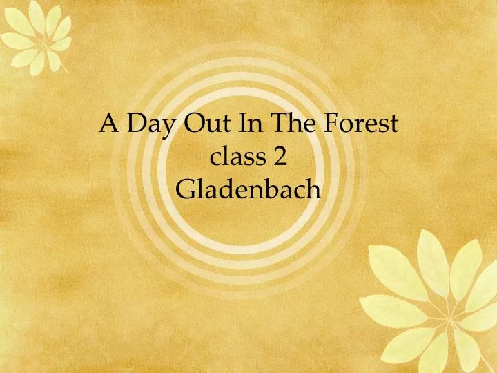 a day out in the forest class 2 gladenbach