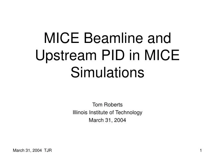 mice beamline and upstream pid in mice simulations