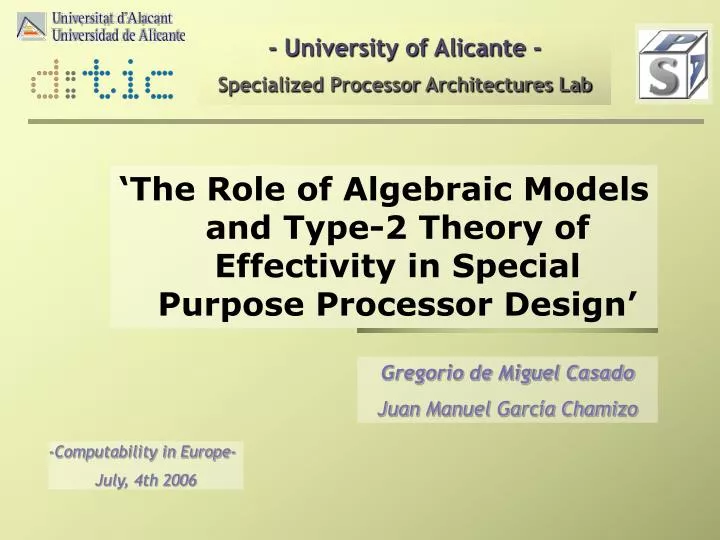 university of alicante specialized processor architectures lab