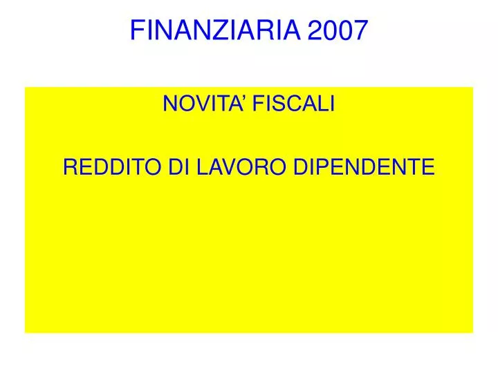 finanziaria 2007