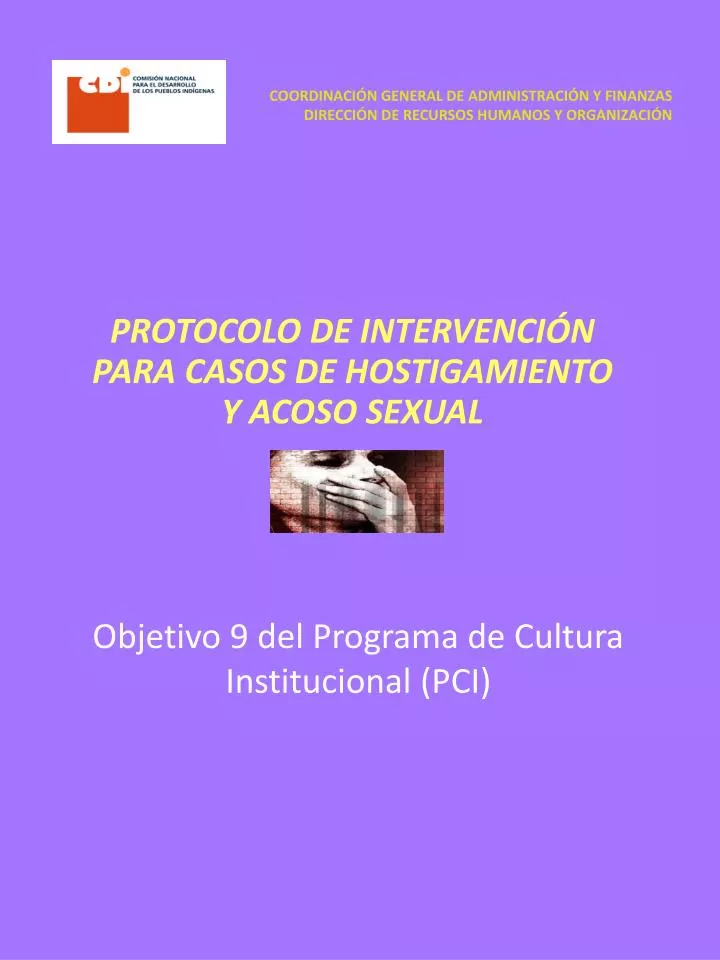 objetivo 9 del programa de cultura institucional pci