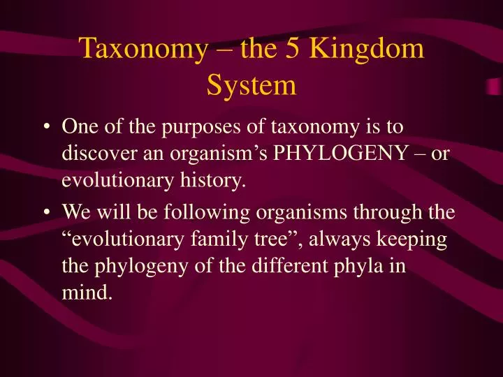 taxonomy the 5 kingdom system