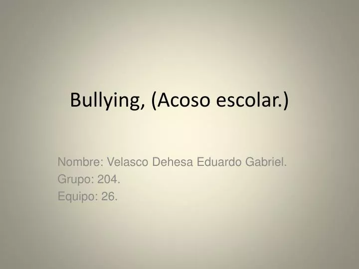 bullying acoso escolar