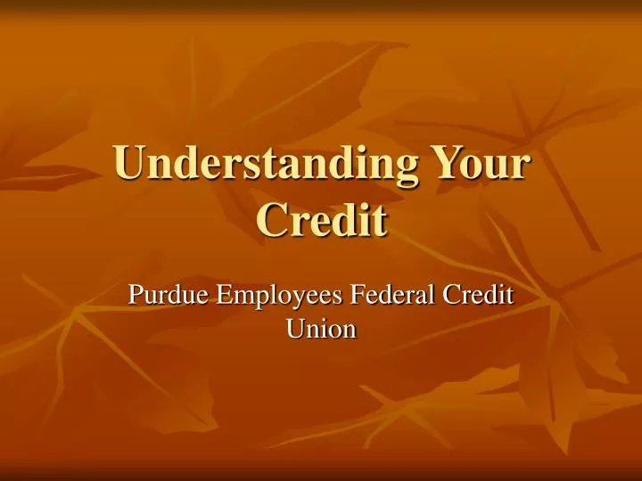 understanding your credit