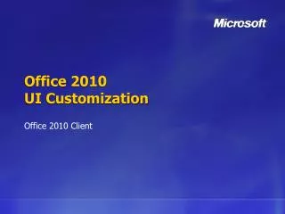 Office 2010 UI Customization
