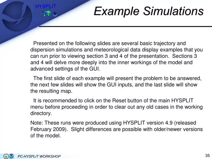 example simulations