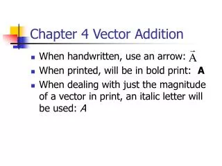 Chapter 4 Vector Addition