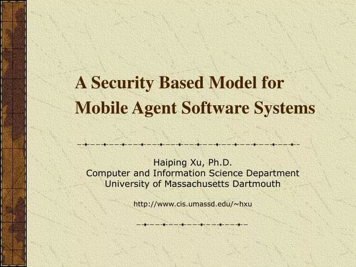 a security based model for mobile agent software systems