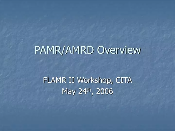pamr amrd overview