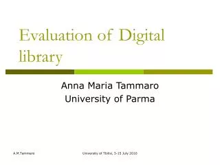Evaluation of Digital library