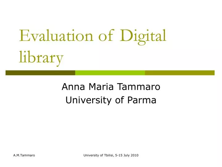 evaluation of digital library